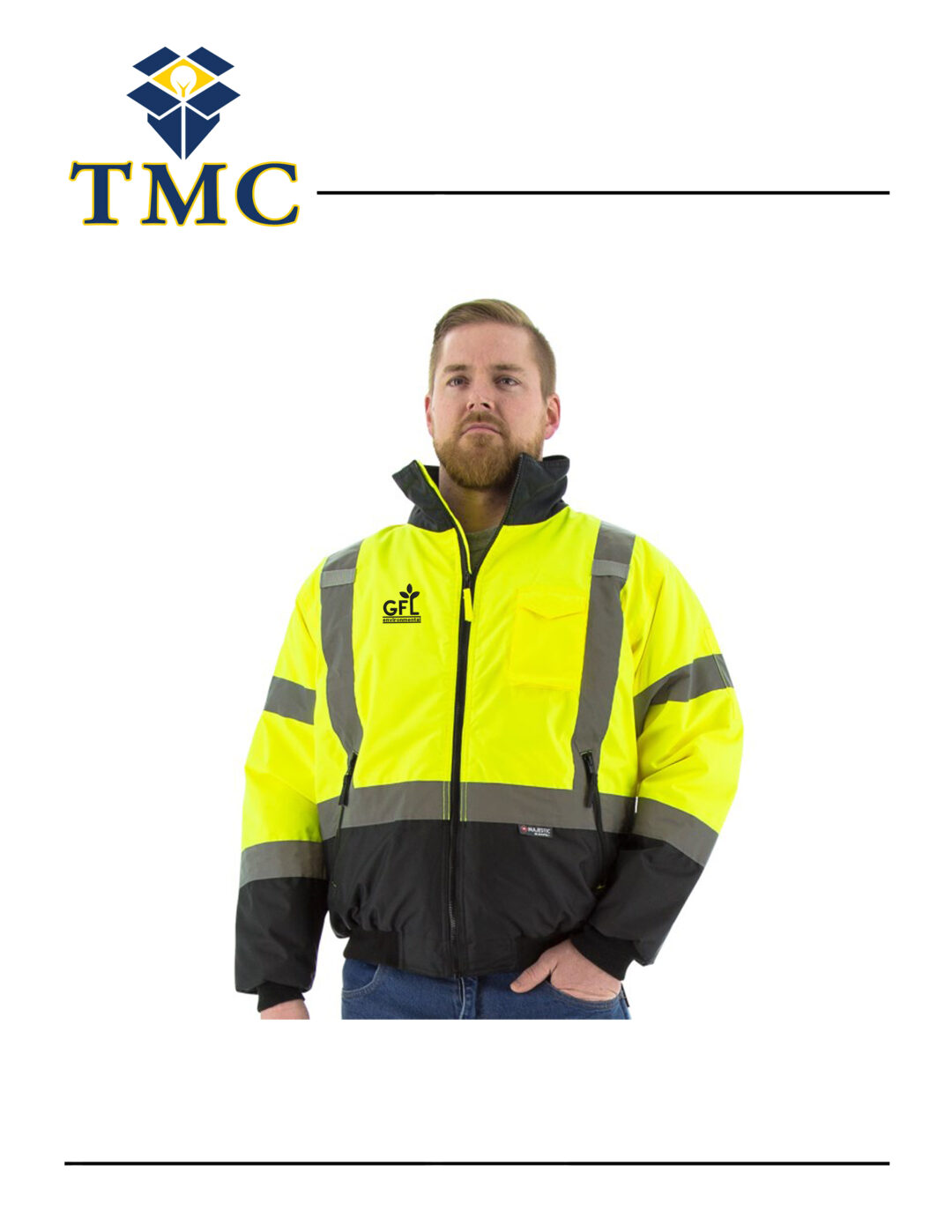 HI VIS YELLOW BOMBER JACKET