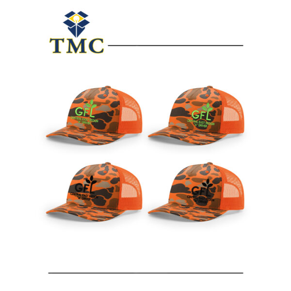 Camo Baseball Caps with Your Logo Orange